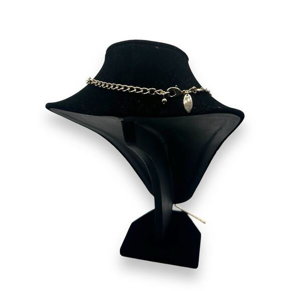 Macy's STYLE & CO Disco Chain Lariat Layered Gold Tone Statement Necklace EUC - Picture 7 of 10